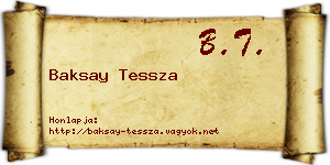 Baksay Tessza névjegykártya